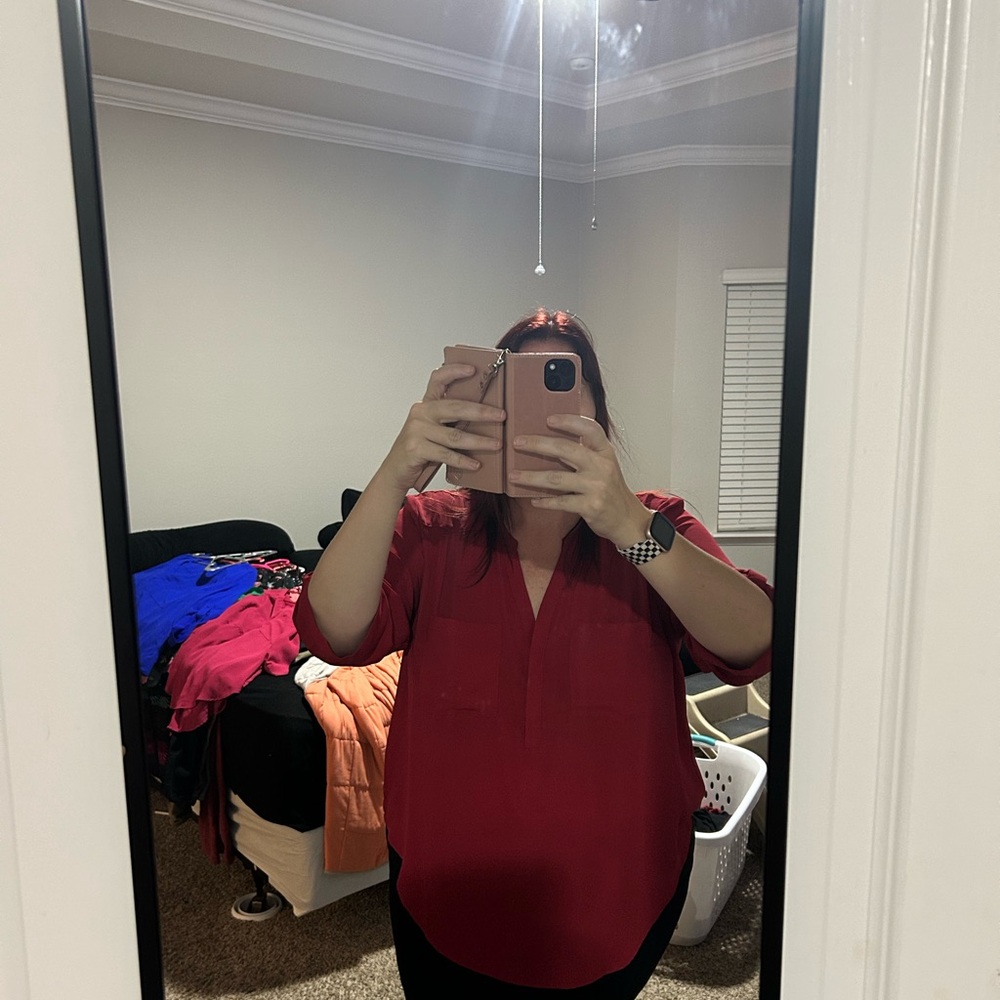 Torrid 3/4 sleeve jester red Harper blouse